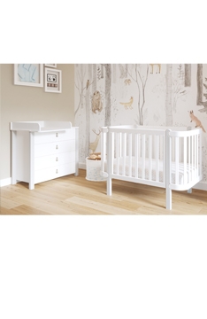 SKY GREY YappyÉtude Babybett und Wickelkommode