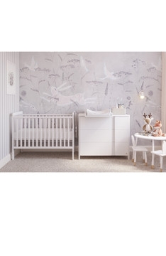 WHITE YappyUno Babybett und YappyClassic Wickelkommode