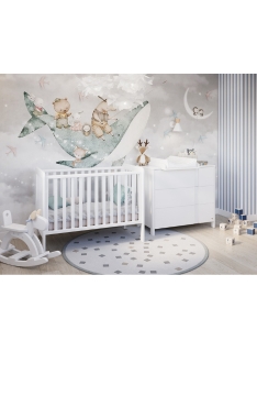 WHITE YappyLull Babybett und YappyClassic Wickelkommode