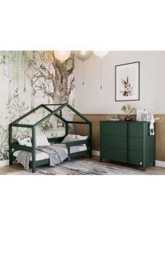 GREEN YappyHytte Hausbett und YappyClassic Kommode