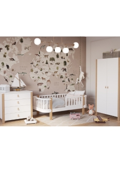 WHITE YappyÉtude Juniorbett, Wickelkommode und Kleiderschrank 