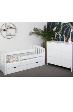 WHITE YappyLux Ausziehbett und YappyClassic Wickelkommode