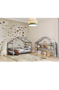 LIGHT GREY YappyHytte Hausbett und YappyHytte Regal