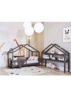 ANTHRACITE YappyHytte Hausbett und YappyHytte Regal